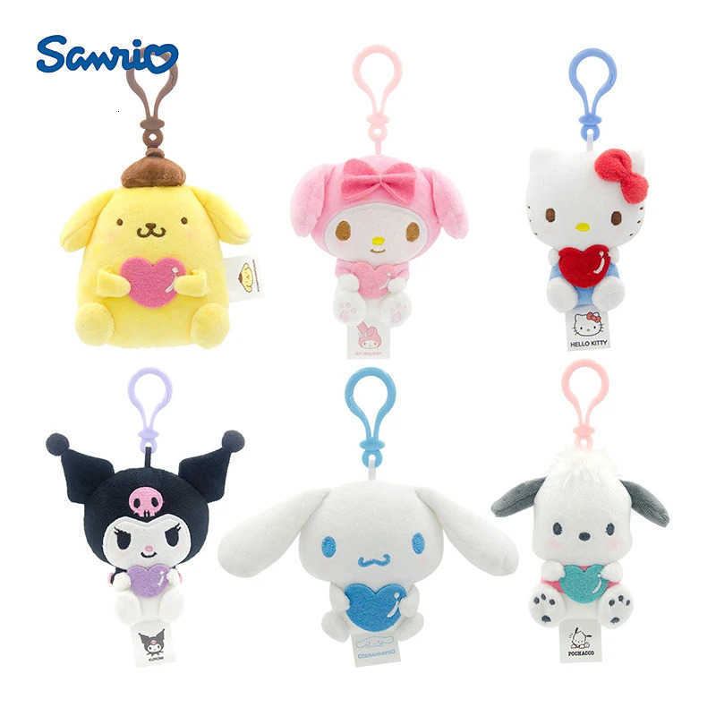 Sanrio Hello Kitty Plush Small Charms My Melody Plushies Kuromi Cinnamoroll Pendant Pompom Purin Doll Pachacco Kids Toys Gifts H251205-image-1087317509