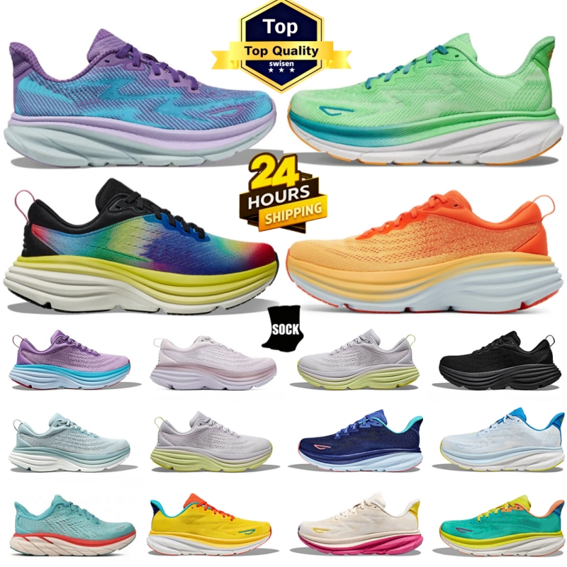 Top Quality Bondi 8 Designer Running shoes Clifton 9 for Women Men Triple Black White Pink orange Jogging Walking Outdoor Sports Sneakers