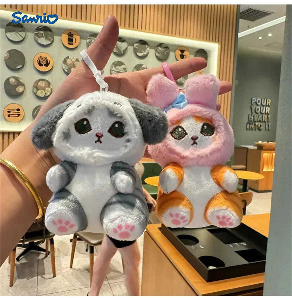 Sanrio 2025 Japanese Cute Cartoon Drag With Cute Cat Doll Plush Toy Bag Hanging Girl Heart Gift H251205-image-1087317552