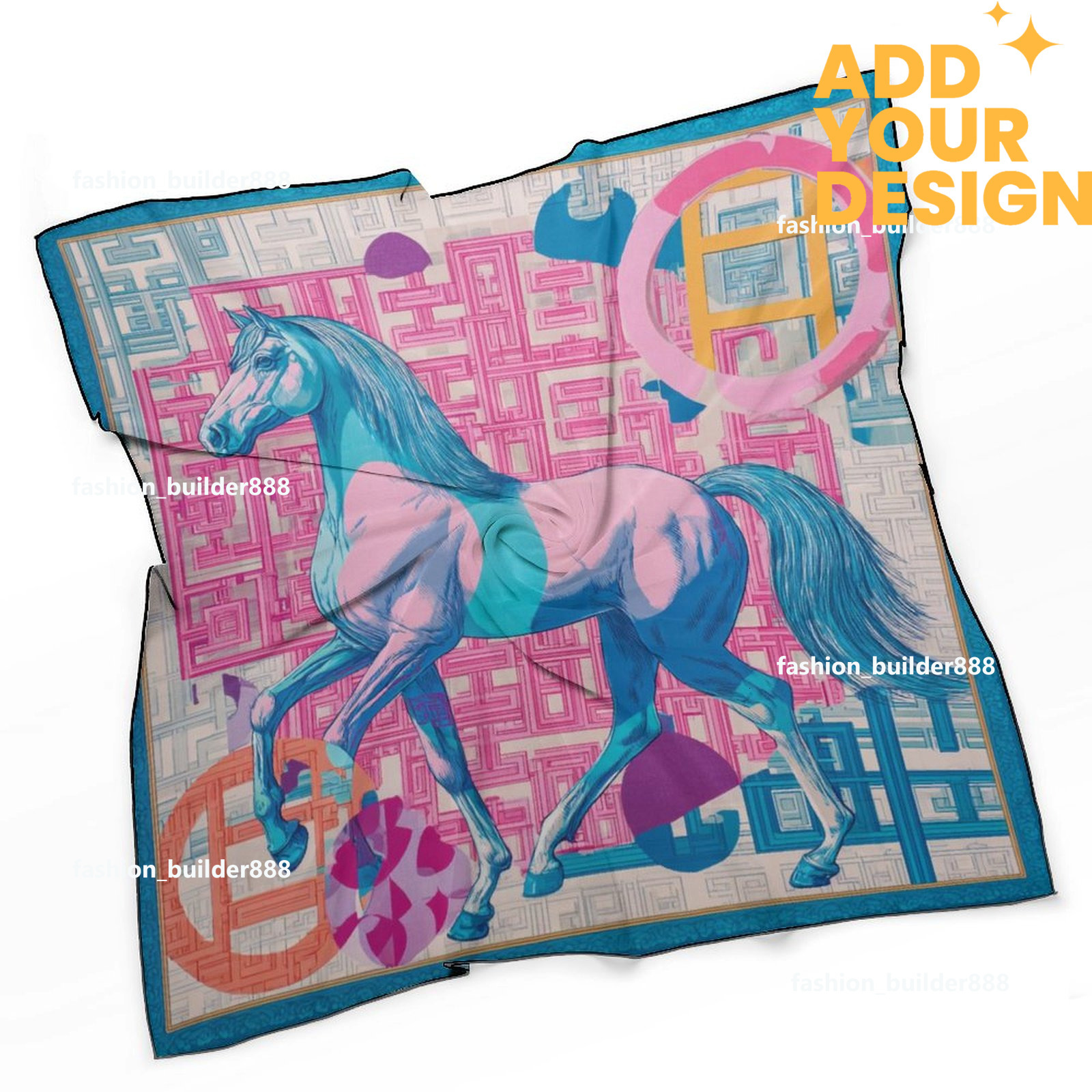 Designer personnalisé H cou écharpe pour cheval modèle de luxe femmes soyeux foulards cheveux bandanas carré écharpe accessoires de mode léger H1