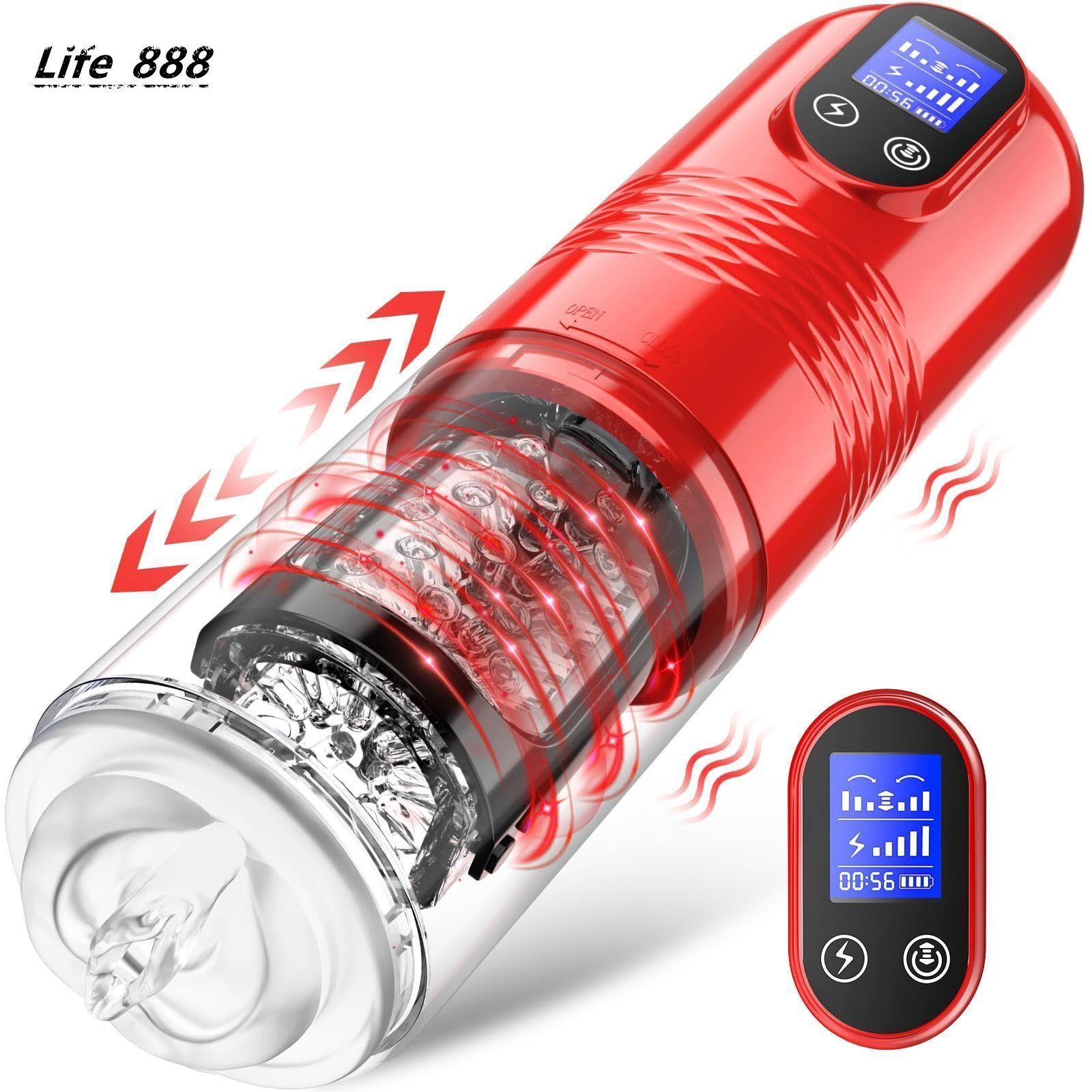 Strong Stimulation Innovative Motors Telescoping Lcd Display Auto Male Masturbator Thrusting Automatic Masturbation Cup for Men