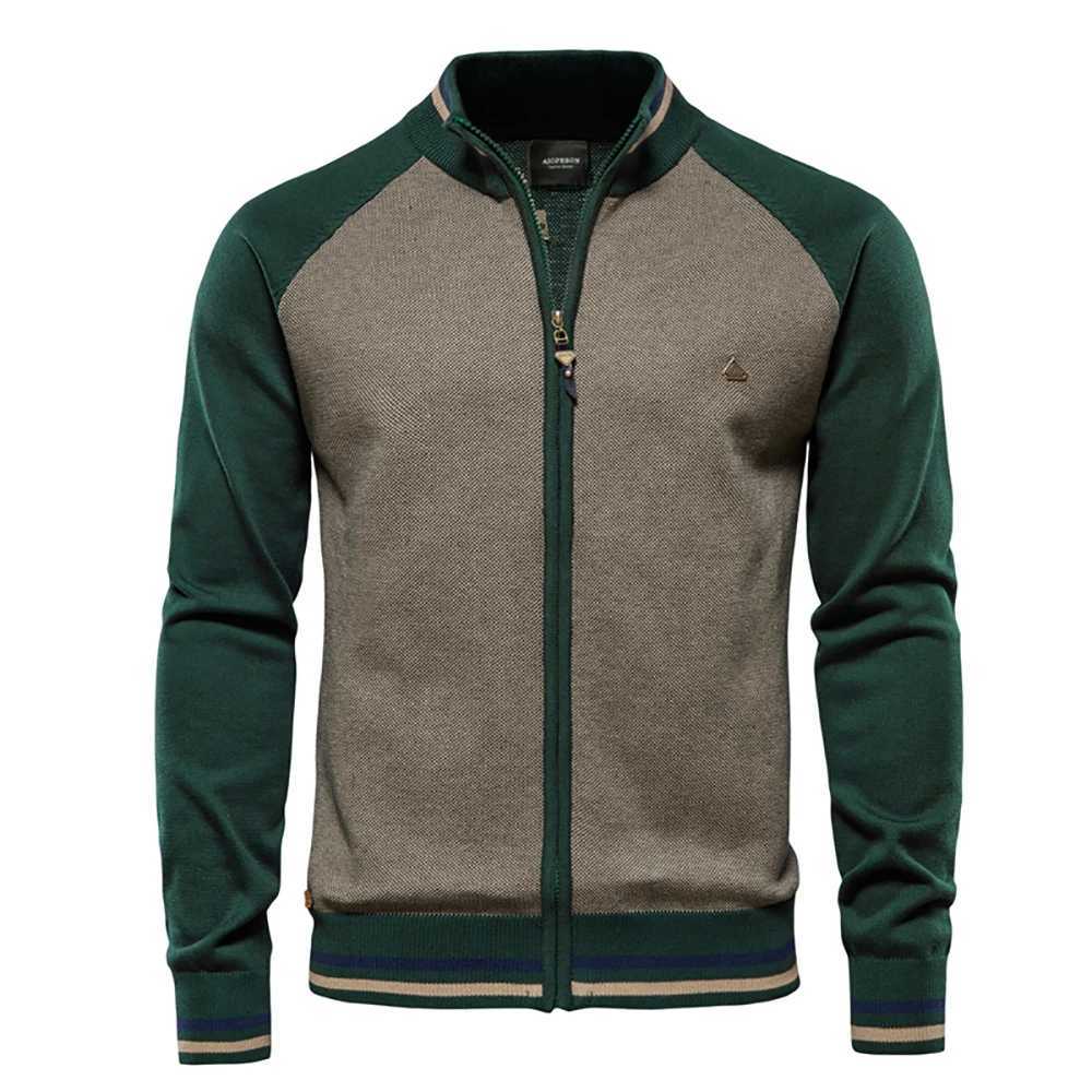 AIOPESON Spliced Cardigan Men Streetwear Casual High Quality Cotton Sweater Men Winter Fashion Brand Cardigans for Men W251205