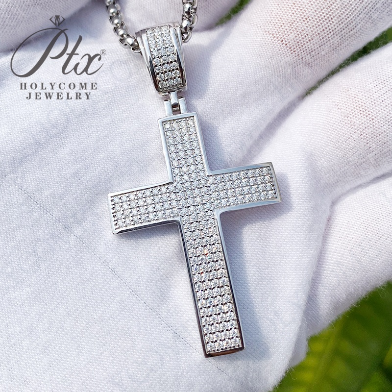 Collier pendentif à breloque en pierre blanche, croix, Hip Hop, nouveau Style européen, bijoux pour femmes et hommes, cadeau Vintage en argent St