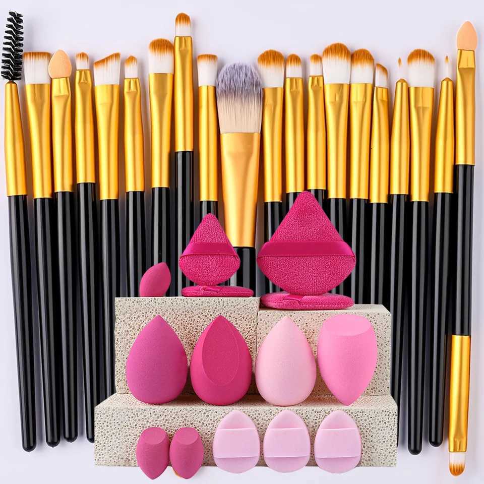 8/22/34Pcs Makeup Brush Set Portable Soft Eyeshadow Brushes Powder Foundation Brush Multipurpose Blending Cosmetic Beauty ToolT251205-image-1087323622