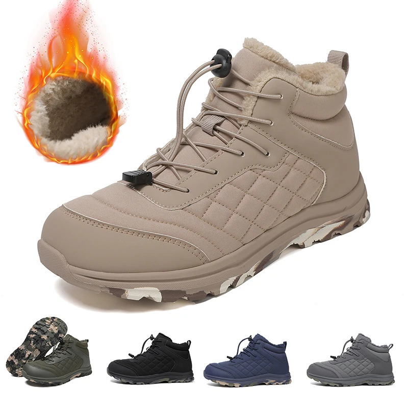 Bottes de neige d'hiver à bout large, baskets de jogging d'hiver antidérapantes, bottes de randonnée décontractées, imperméables pour voyage, esc