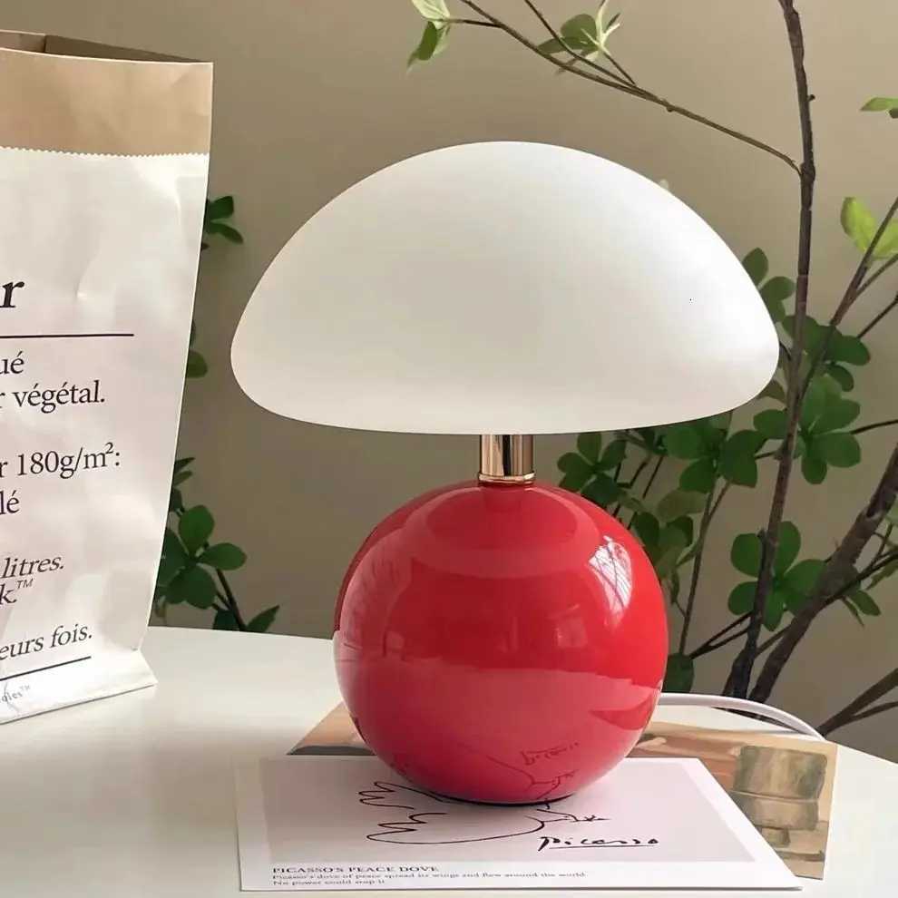 Lampe de table à prise USB champignon rose/jaune/rouge/blanc/vert, éclairage décoratif pour lampe de chevet de chambre à coucher, veilleuse de bu