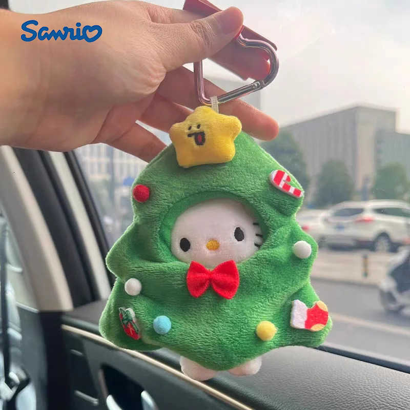 Sanrio Hello Kitty Christmas Tree Dress Up Soft Plush Pendant Car Keychain Student Travel Backpack Decoration Girl Birthday Gift H251205-image-1087316678