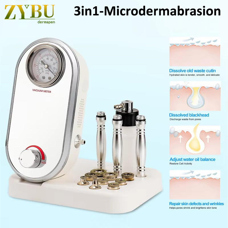 3in1 Diamond Microdermabrasion Machine Vacuum Therapy Water Spray Skin Cleaning Wrinkle Reduction Face Lifting Firming Dermabrasion Peeling Exfol