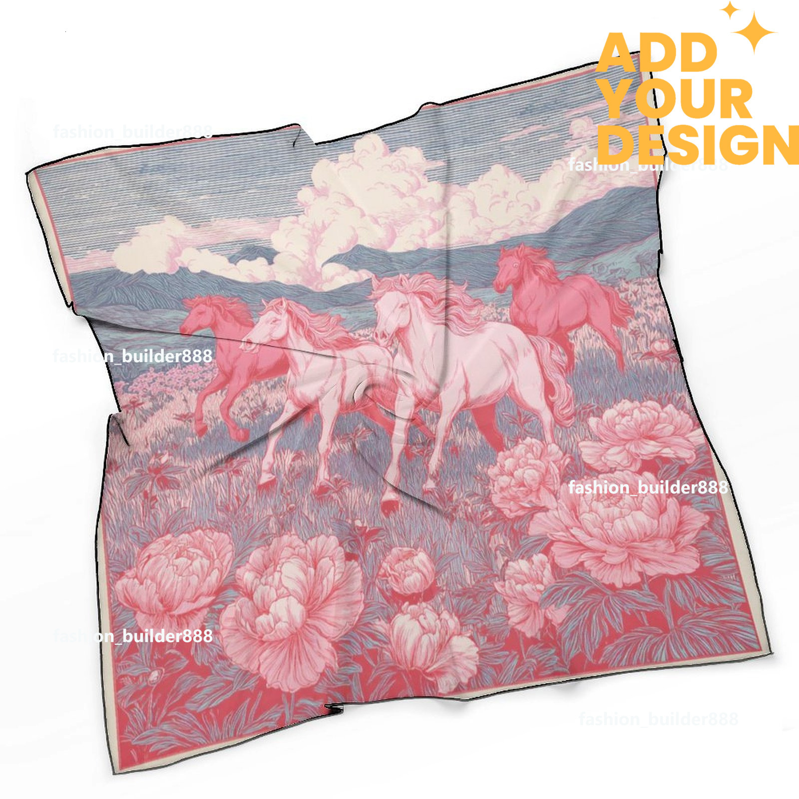 Designer personnalisé H cou écharpe pour motif de cheval de luxe femmes soyeux foulards cheveux bandanas carré écharpe accessoires de mode léger
