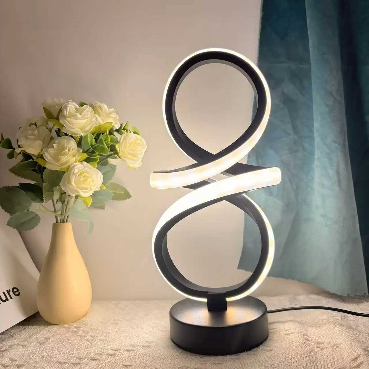 Nordic Led Table Lamp Usb Plug-In Post-Modern Light Luxury Special-Shaped For Bedroom Bedside Study Creativity Tricolor Dimming M251205