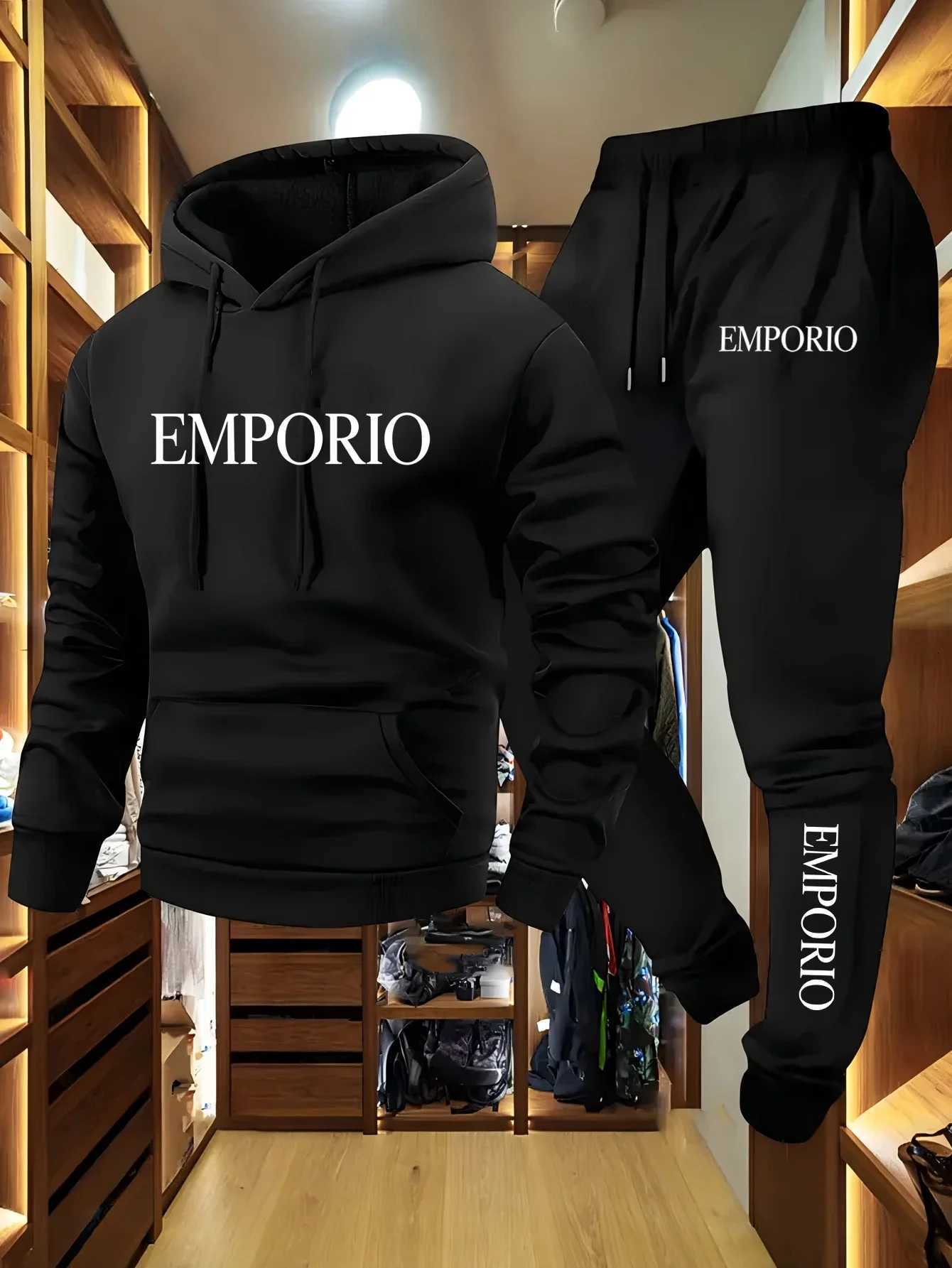 Automne et hiver Vêtements de sport pour hommes 2025 Casual Running Fitness Set Sweat à capuche Pantalon de sport adapté aux hommes et aux femmes