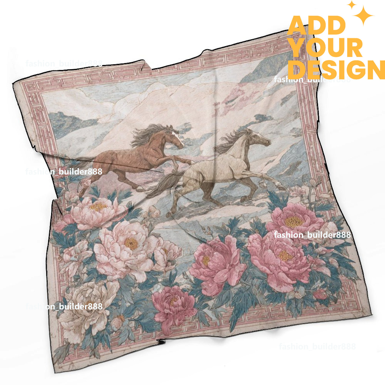 Designer personnalisé H cou écharpe pour motif de cheval de luxe femmes soyeux foulards cheveux bandanas carré écharpe accessoires de mode léger