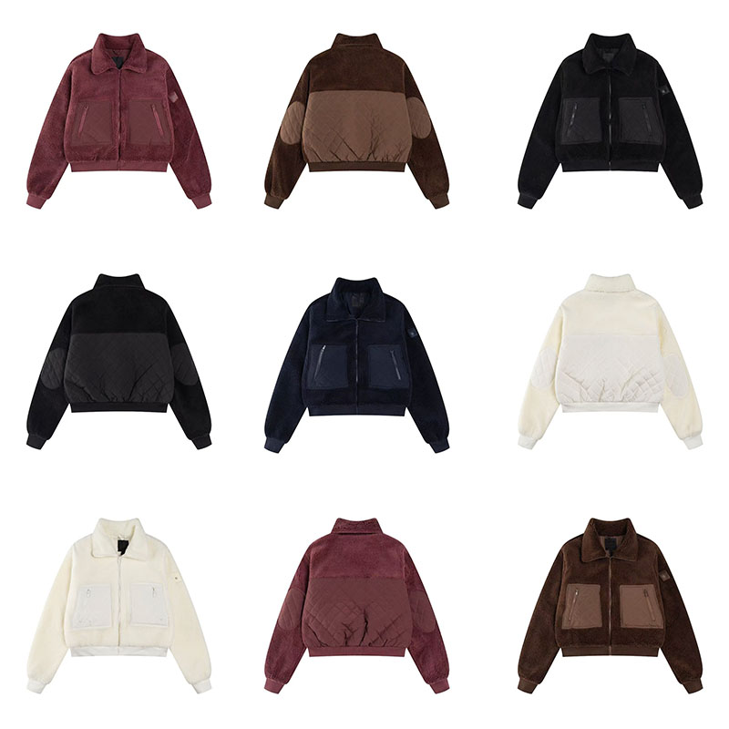Women's Jacket Designer Jacket High Street American Trend Jacket Stand-up Collar Letter Print Couple's Fleece Coat Fashion Warm Casual Loo