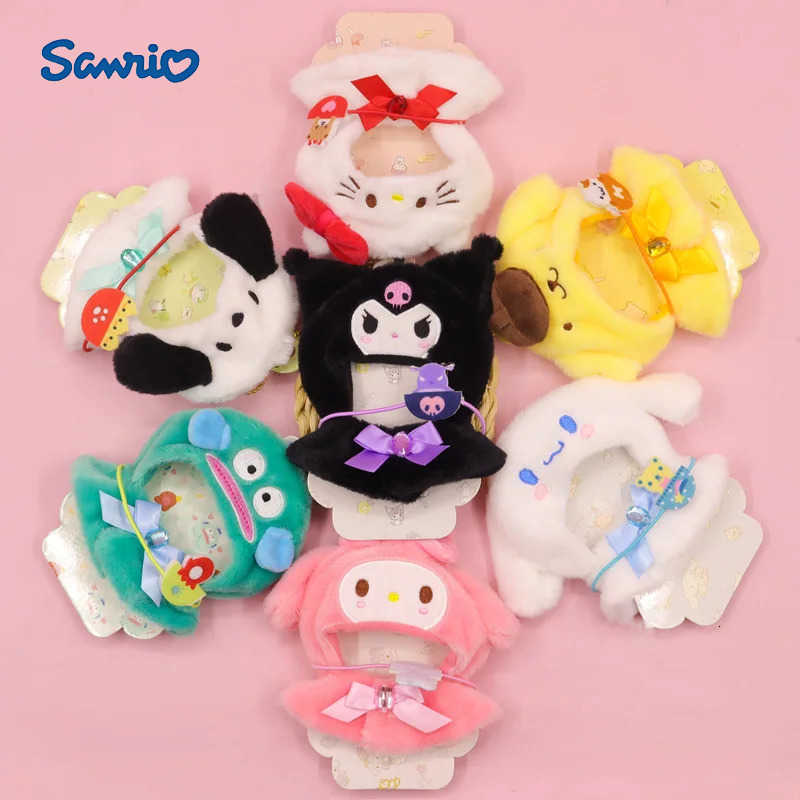 Sanrio Cross-dressing Doll Clothes Series Toy Hanging Hello Kitty Kuromi Cute Cartoon Stuffed Keychain Bag Accessories Gifts H251205-image-1087317239