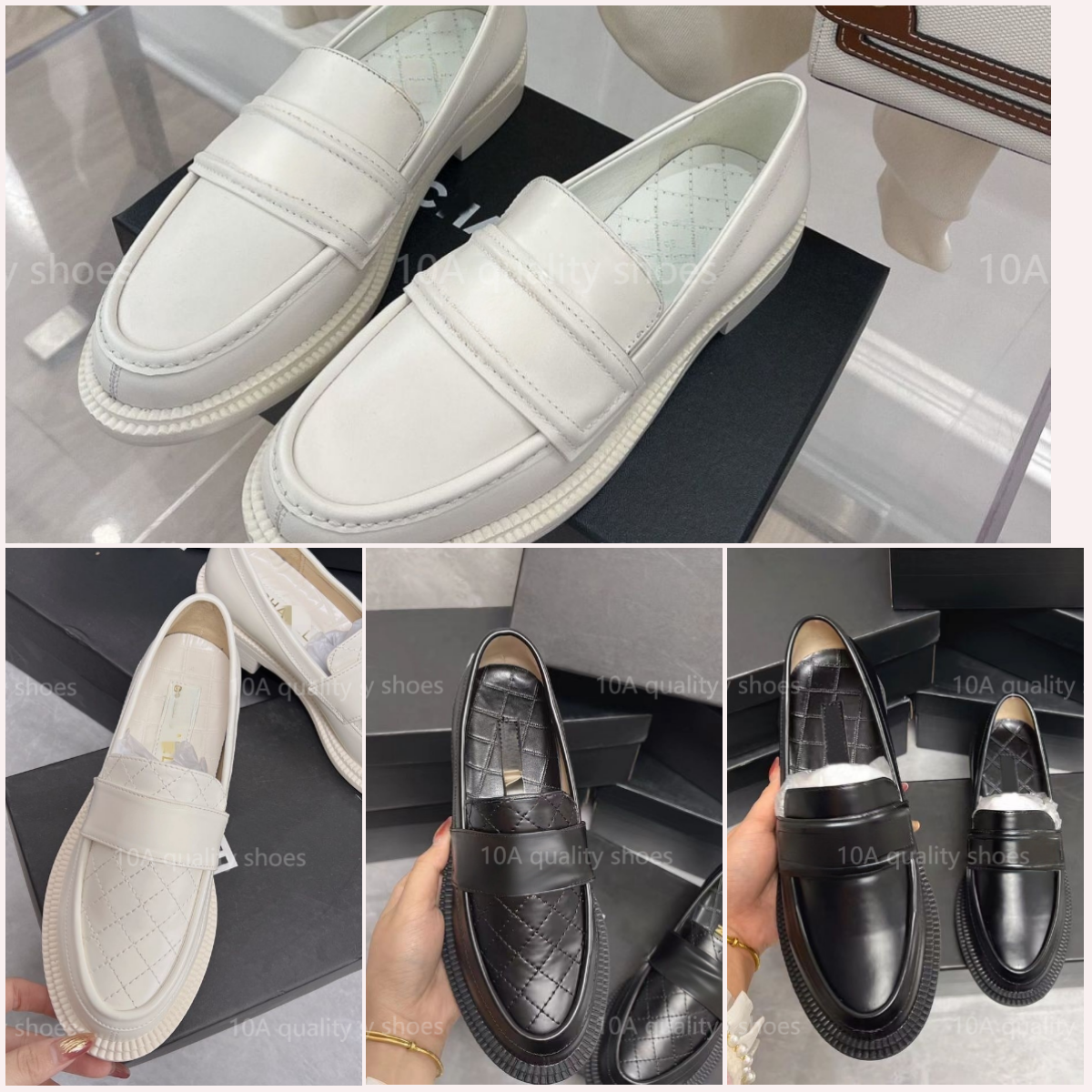 Luxury loafters womens designer Shoes for woman Mules Round Toe Flats Loafer Oxfords Platform Leather dress shoes cha flats Backpack buckle Ladies H