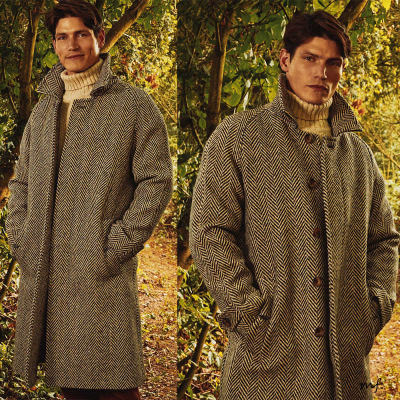 Manteau Long personnalisé pour hommes, pardessus à chevrons en laine, revers chaud, veste d'affaires formelle, une pièce