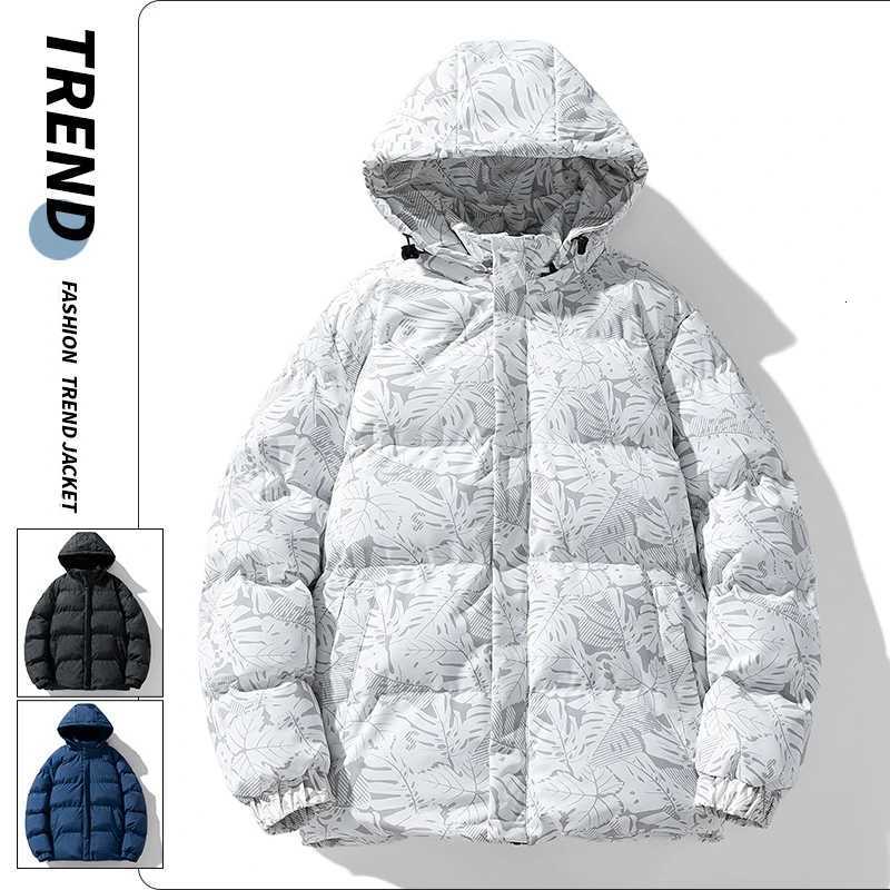 New Fashionable Winter Mens Jacket Thickened Puffer Coat Mens Casual Versatile Hooded Cotton Jacket Mens Cotton Coat M251205