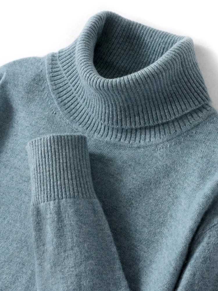 Autumn Winter Men Wool Turtleneck Pullover Long Sleeve Basic Cashmere Sweater 00 Merino Wool Knitwear Smart Casual Clothing W251205