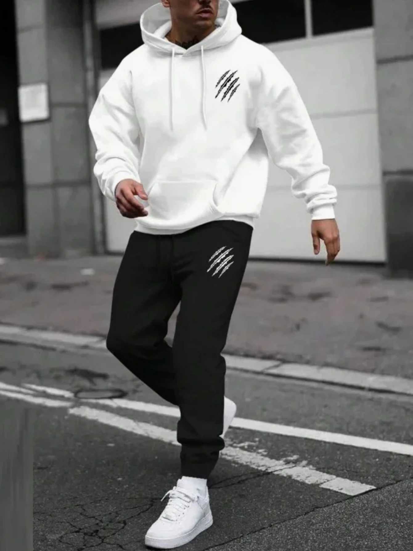 Hommes et femmes imprimés sweats à capuche et pantalons imprimés vêtements de sport automne et hiver mode décontractée ensembles pour hommes X251