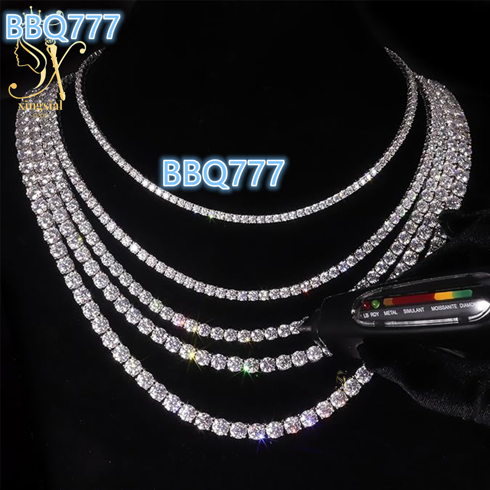 Wholesale Luxury Men Women Hip Hop Fine Jewelry 2mm 3mm 4mm 5mm Diamond 925 Silver Bracelet VVS Moissanite Tennis Chain Necklace