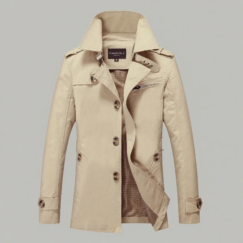 Hommes d'affaires coupe-vent longues vestes hommes Trench manteaux mode décontractée de haute qualité doux et confortable costume masculin Street