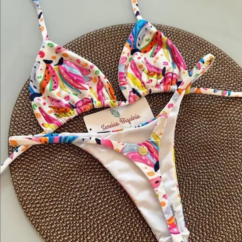 Femmes Bikini maillot de bain femmes fendu couleur unie à lacets Sexy maillot de bain 2 pièces ensemble Micro maillots de bain 251201