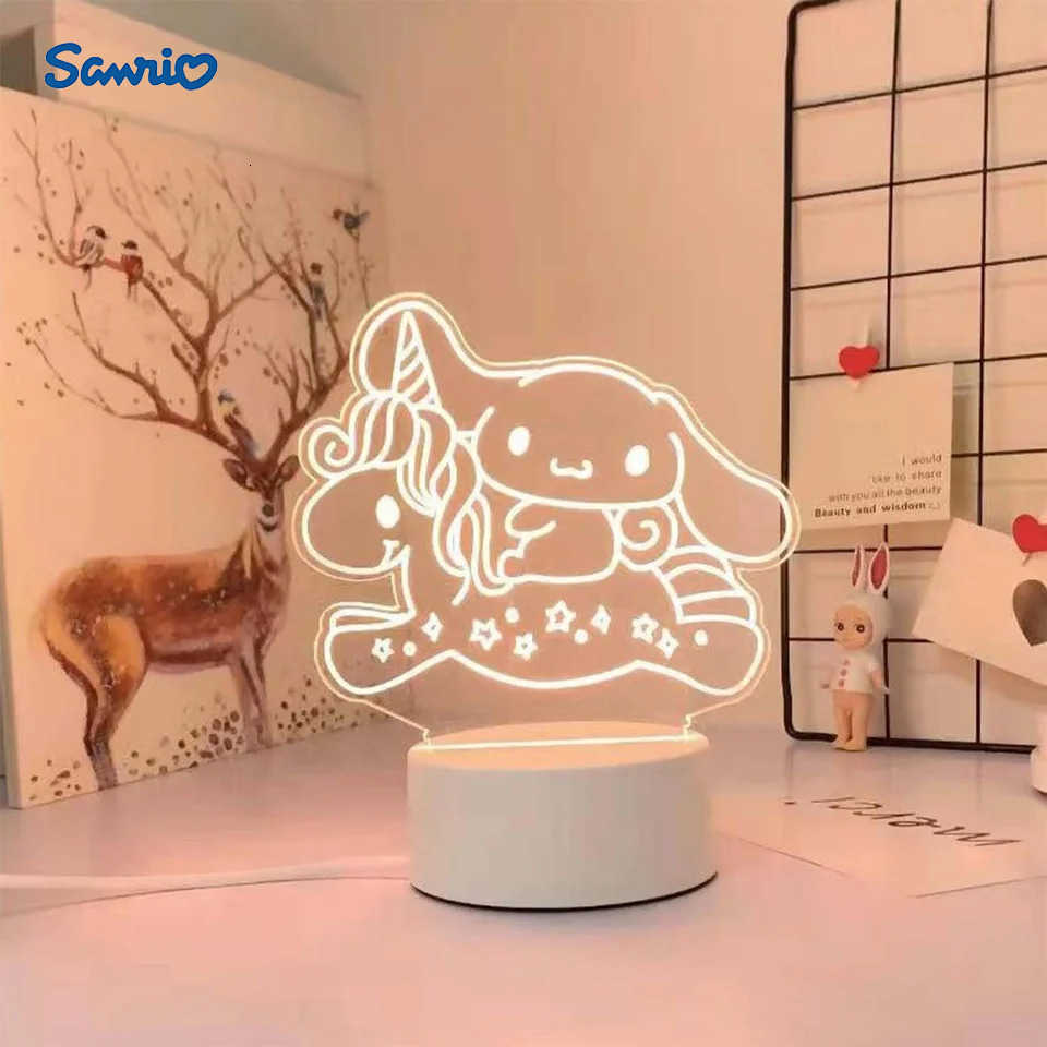 Sanrio 3D LED Night Light Cinnamoroll/Melody/Pompompurin USB Lamp for Bedroom Office Kawaii Decor Birthday Gifts for Anime Fans H251205-image-1087346890
