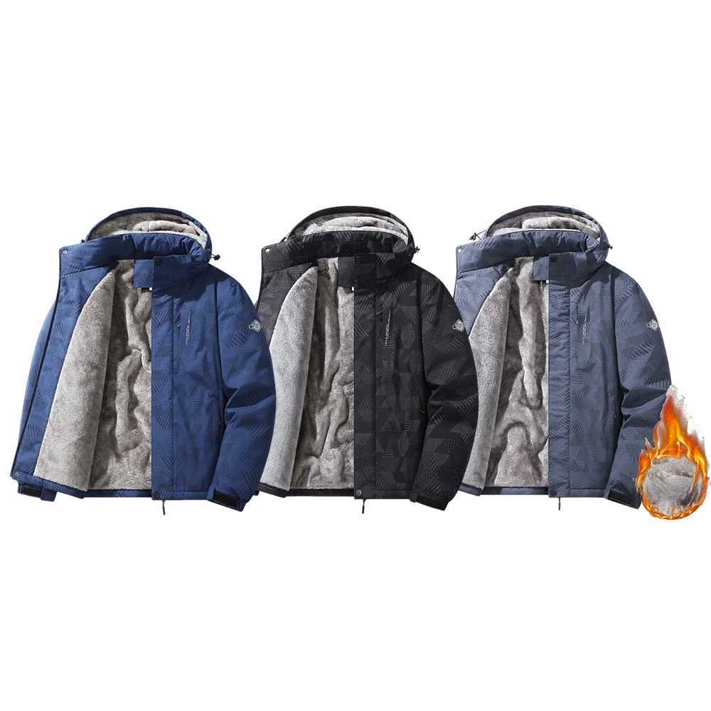 Winter mens casual cotton camouflage clothing and thick warm mens plush printed jackets are suitable for outdoor sports M251205