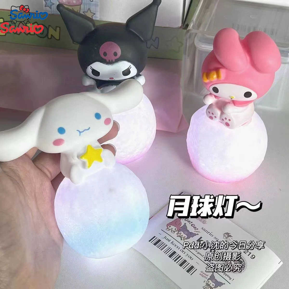 Sanrio Anime Hello Kitty Kuromi Cinnamoroll Night Light Melody Glowing Kid Toy Bedside Lamp Kawaii Cute Kid Birthday Gifts H251205-image-1087350367