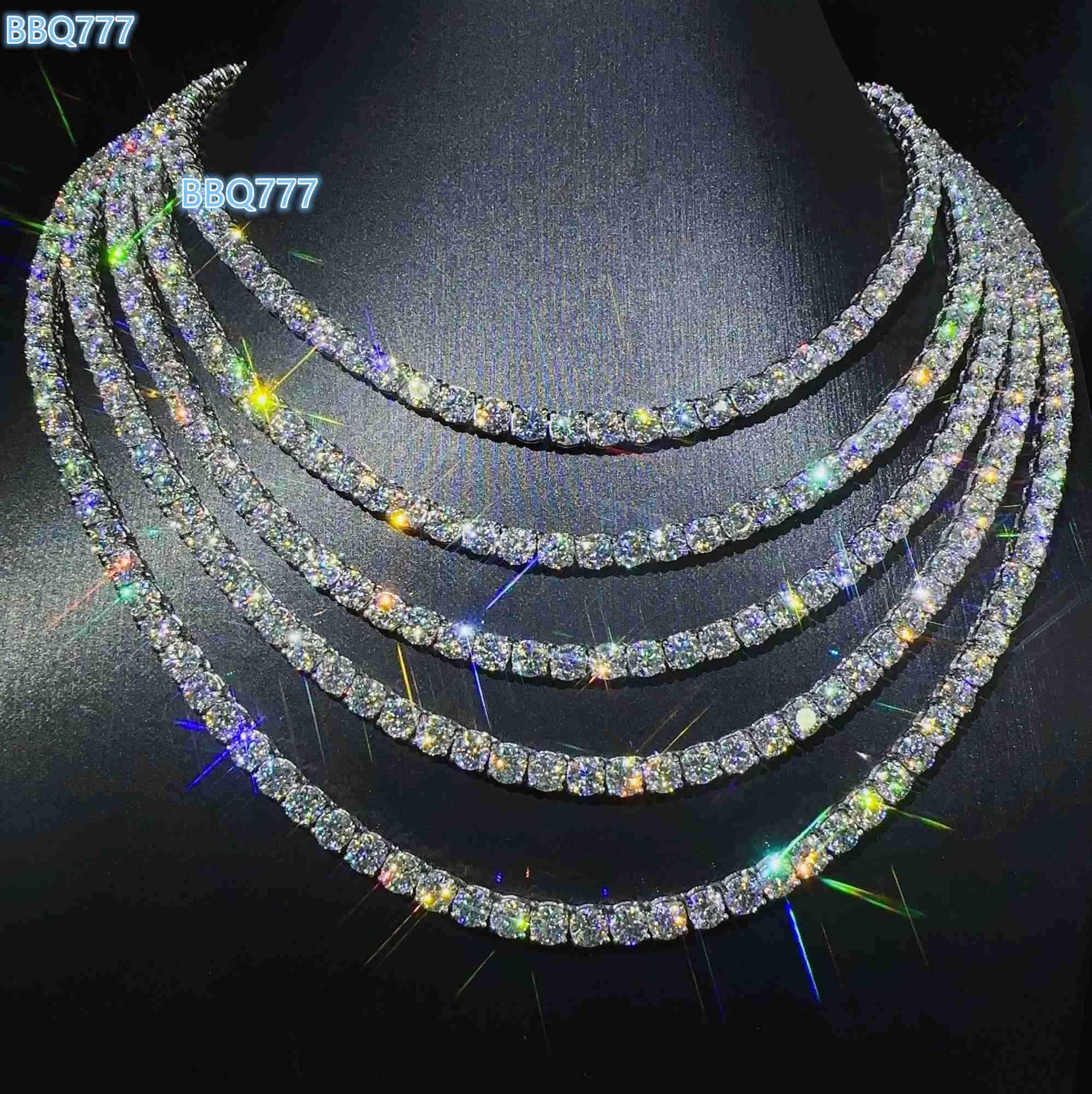 Cheapest Price Hip Hop 925 Silver 2mm 3mm 4mm 5mm 6mm 65mm VVS Moissanite Diamond Bracelet Necklace Moissanite Tennis Chain
