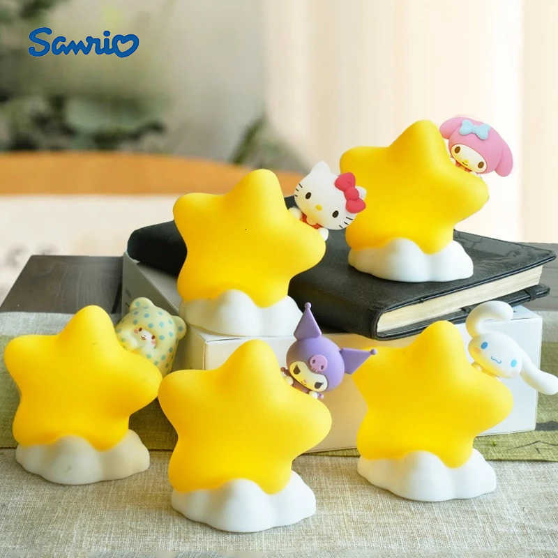 Sanrio New Hello Kitty Cinnamoroll Star Night Light Desktop Decor Toys Cute MARUMOFUBIYORI COGIMYUN Night Lamp Girls Toy Gifts H251205-image-1087348737