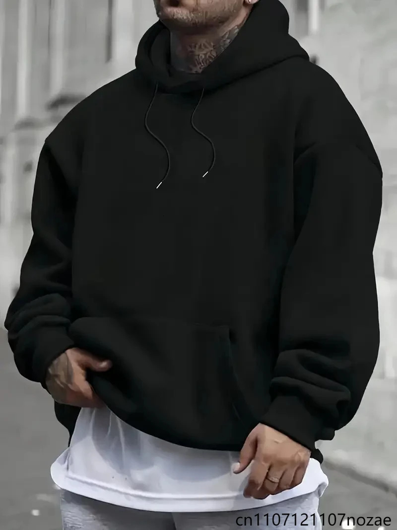 Fleece Mens Women Oversize Casual Sweatshirt Hoodies Couple Unisex Pullover Autumn Winter Loose Cotton Sport Hoody Clothing Top251129