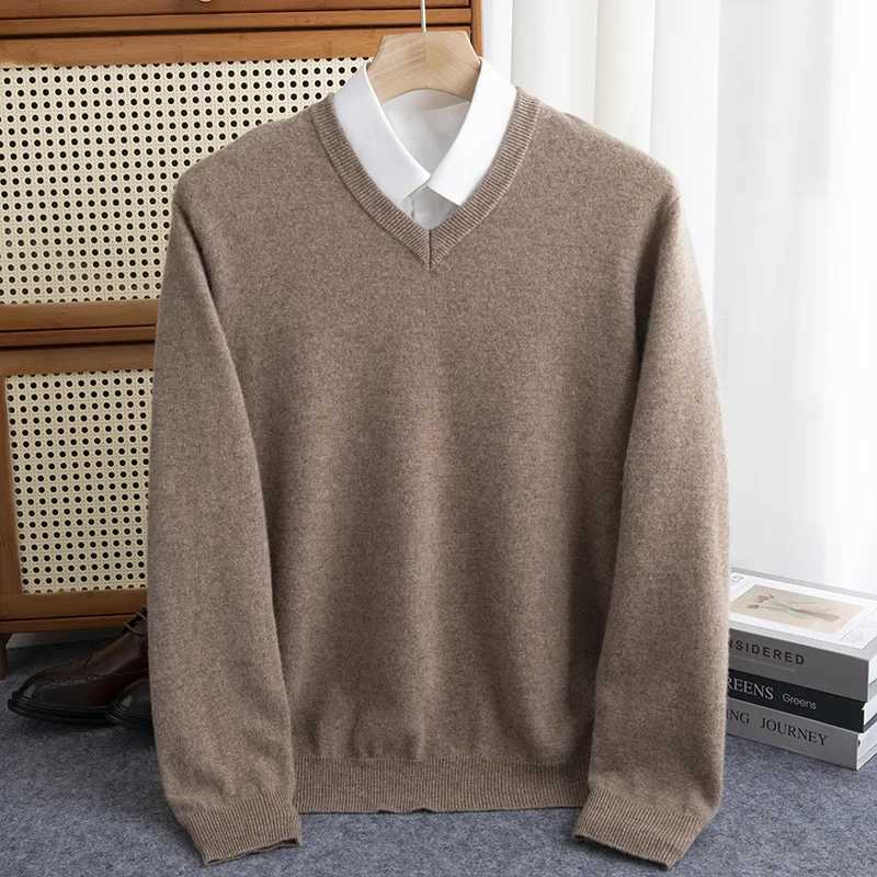 00 Pure Merino wool Sweater Mens V-Neck Pullovers Knit Large Size Cashmere Fall Winter New Long Sleeve High-End Jumpers Tops W251205