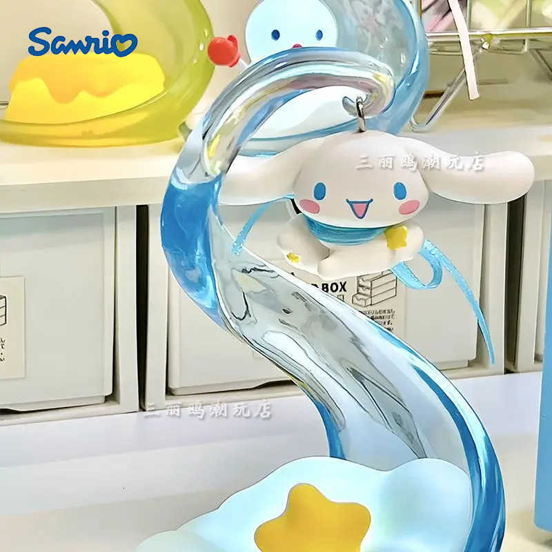 Sanrio Genuine Cute Cartoon HelloKitty Cinnamoroll Kuromi Luminous Elf Ornament Girls Ambient Light Bedroom DesktopGift Dress Up H251205-image-1087348503