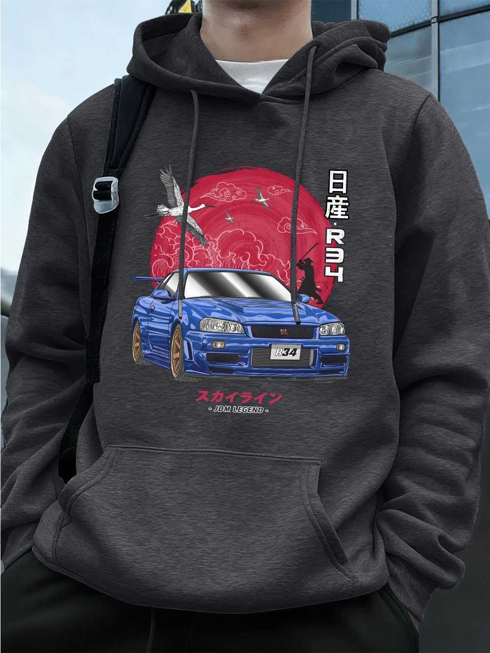 Nippon Jdm Skyline Gtr R34 Prints Mens Hoodies AutumnPocket Sweatshirt Basics Fleece Warm Loose Pullover Korean MenS ClothesXJ251205