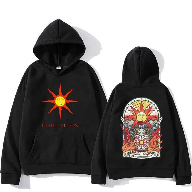 Dark Souls Praise the Sun Printed Mens and Womens Hoodies Fashion Casual Pullover Autumn and Winter Mens Loose HoodiesXJ251205