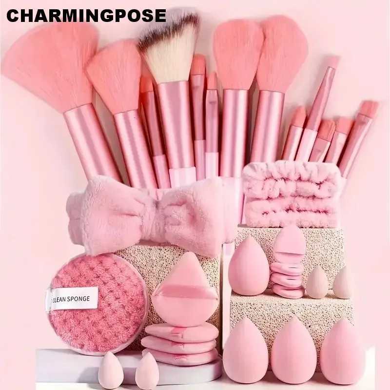 33Pcs Makeup Brush Set Soft Professional Foundation Eyeshadow Blending Brushes Complete Cosmetic Kit for Women - Ideal Xmas BT251205-image-1087323578