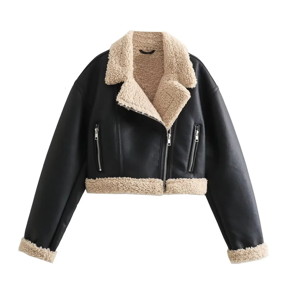 Automne femmes vêtements style à la mode et décontracté polyvalent revers fourrure veste intégrée 251202