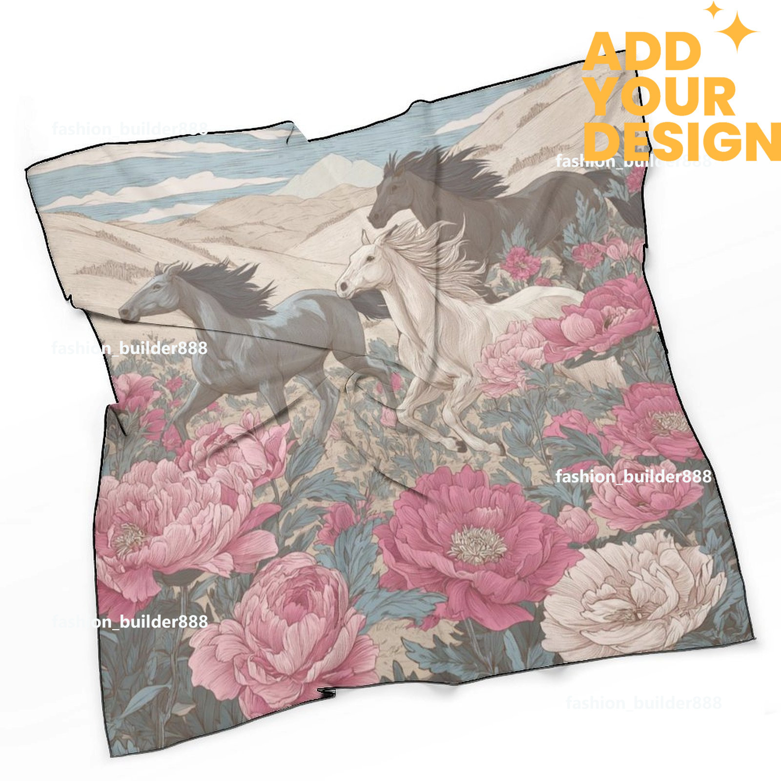 Designer personnalisé H cou écharpe pour motif de cheval de luxe femmes soyeux foulards cheveux bandanas carré écharpe accessoires de mode léger