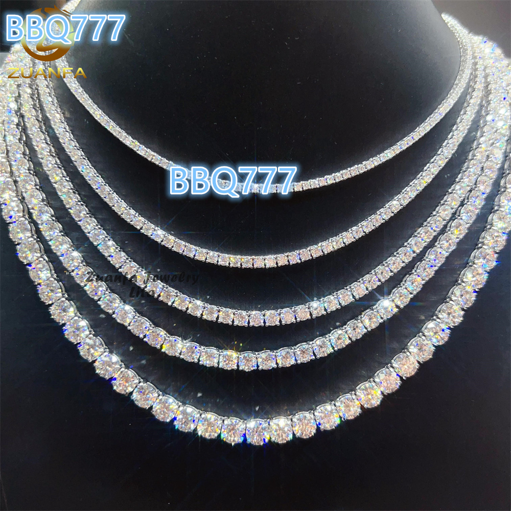 Best Selling Popular Hip Hop Jewelry Iced Out Jewelry S925 2mm3mm 4mm 5mm 65mm VVS1 Moissanite Diamond Tennis Chain Necklace
