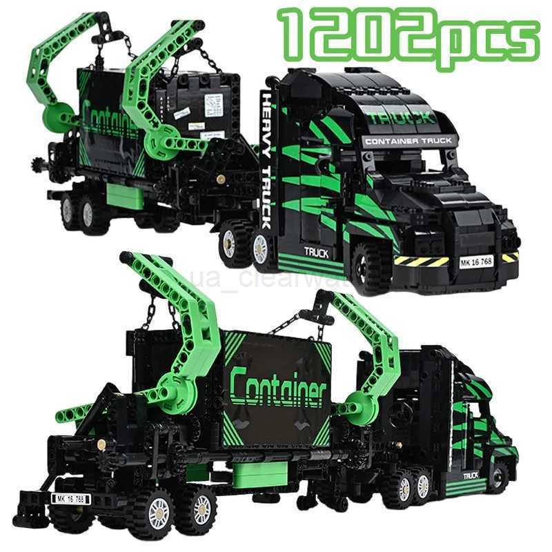 1202Pcs Technical Ci Engineering Truck Building Blocks Markesd Container Vehicle Model MOC Assembly Bricks Gift Kids Toy C251204-image-1087301094