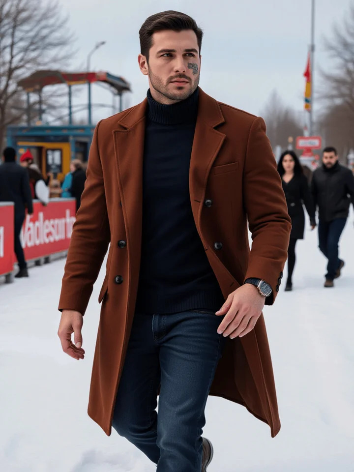 Cappotto invernale in lana da uomo Calore aggiornato Elementi alla moda Ideale per spostamenti urbani alla moda 251202