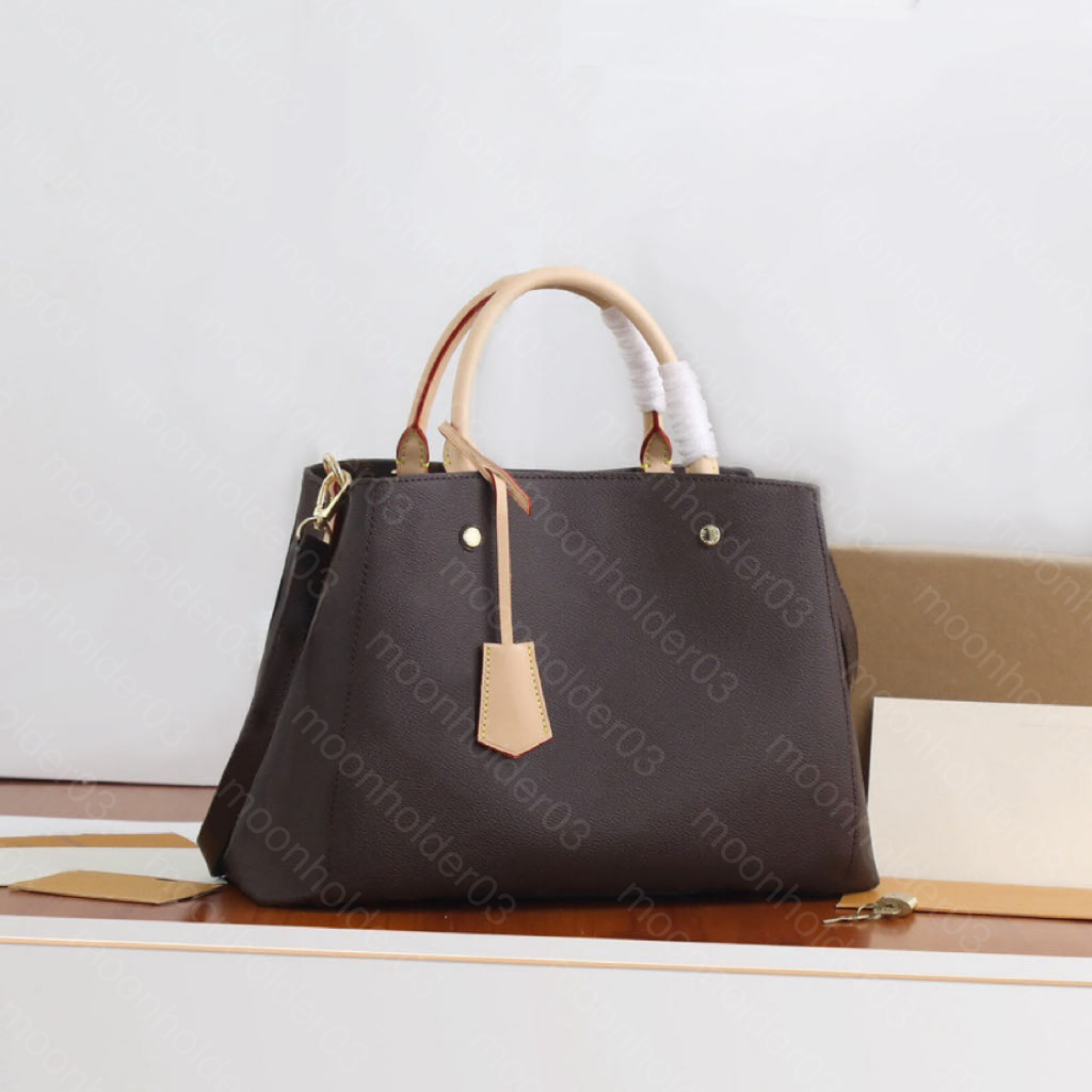 Designer Versatile Genuine Leather Printed Tote Bag Vintage Luxury Montaigne Bag Shoulder Crossbody Handbag Large Capacity Tote for Women Wallet