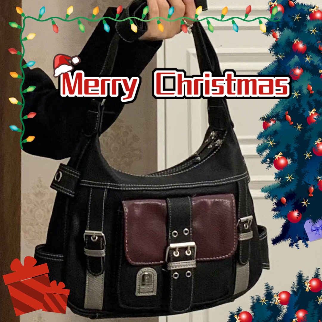 Sac de largeur d'épaule de bloc de couleur pour femmes, sac de créateur à la mode, cadeau de noël, sac de luxe rétro personnalisé en cuir souple,