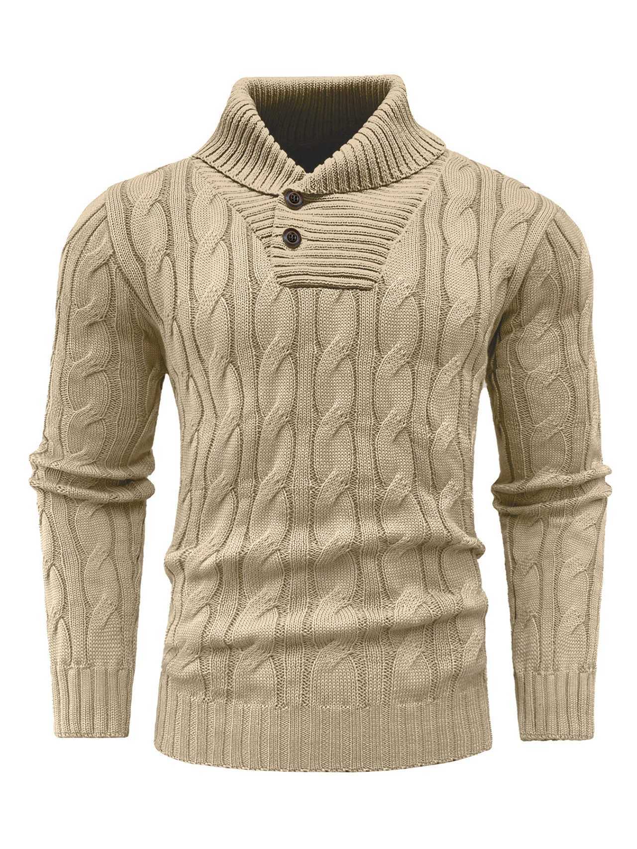 Mens Ribbed Knitted Sweater Mature Business Solid Color Lapel Pullover for Autumn Winter Fashionable And Suitable for Various O W251205