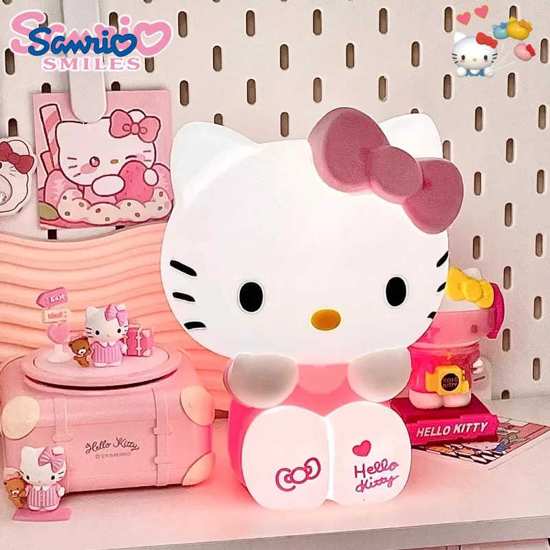 Sanrio Kawaii Hello Kitty Luminous Toy Girls Bedroom Bedlight Anime Hellokitty NightLamp Desktop Decor Ornaments For Girls Gifts H251205-image-1087346968