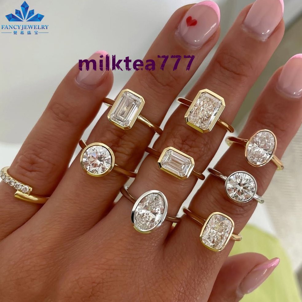 NEW 18K Solid Gold Moissanite Engagement Wedding Ring Womens Daily Jewelry Oval Pear Moissanite Elegant Wedding Rings for Women