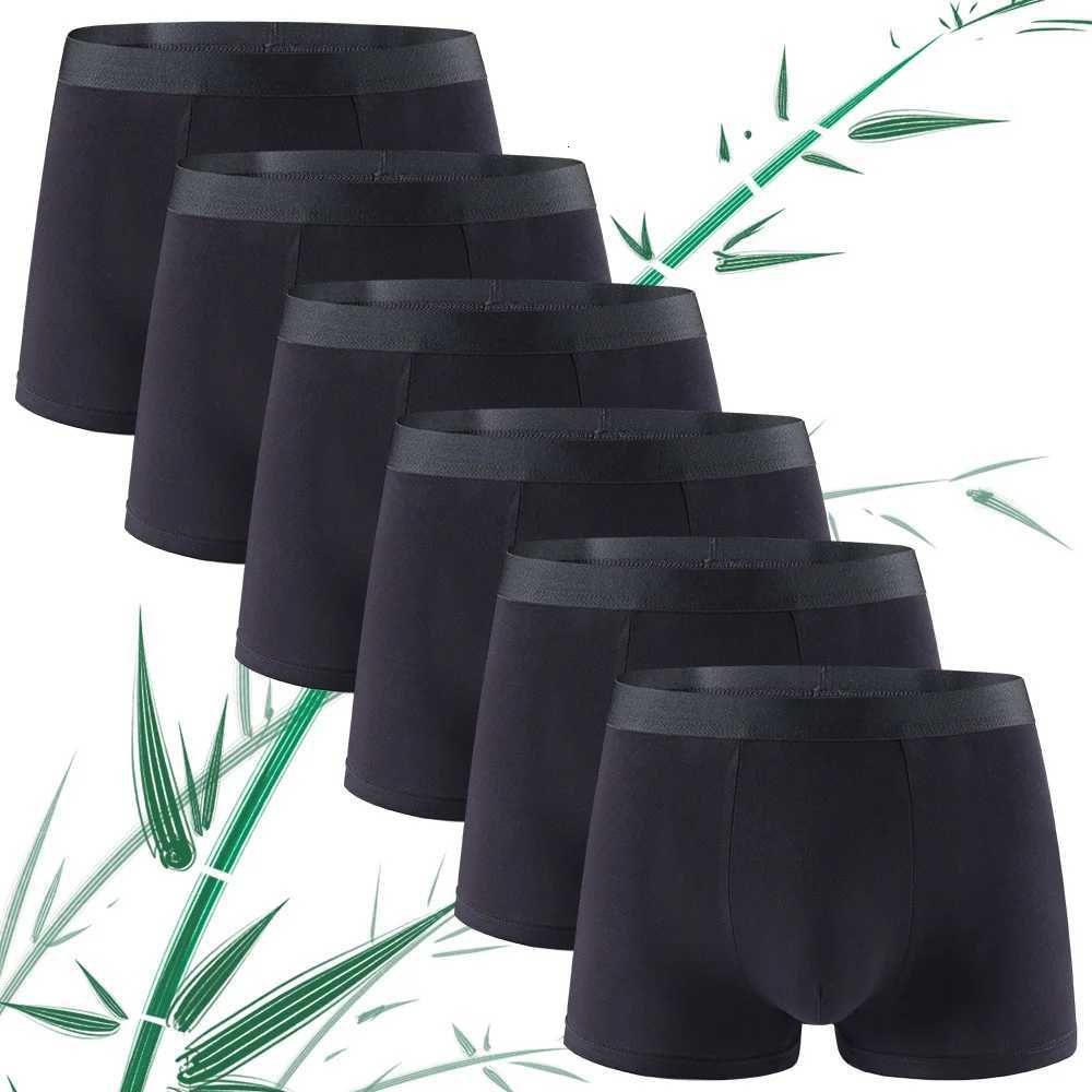 6pcs Bamboo Fiber Men Flat Underwear Solid Color Simple Mid Waist Sports Underpants Soft Breathear High Quality Fabric Knickers X251205