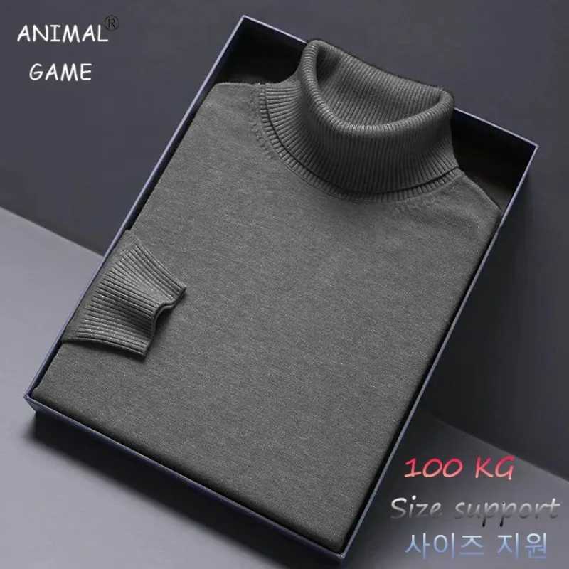 Animal Game Turtleneck Knitwear Luxury Mens Sweater Long Fit Pullover Sweaters Solid Color Men Streetwear Warm Cold Blouse W251205