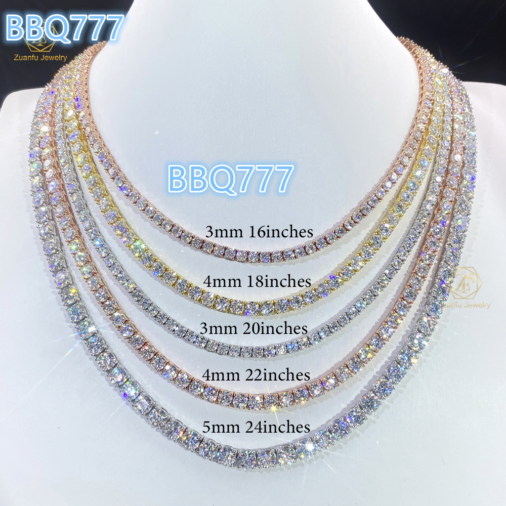 Diamond Necklace D VVS1 VS1 2MM 3MM 4MM 5MM CVD HPHT 18K 14K White Gold Calat LAB Created Diamond Necklace
